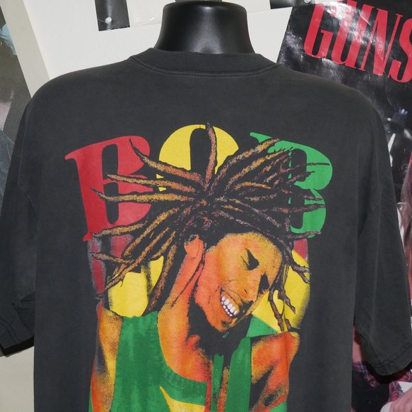 90's Bob Marley Hip Hop Style Bootleg Rap Tee - Picture 1 of 8